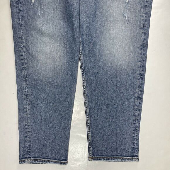 Silver Mom Jean Womens 36 High Rise Denim Jeans Plus Size Distressed Button Fly - Picture 7 of 10